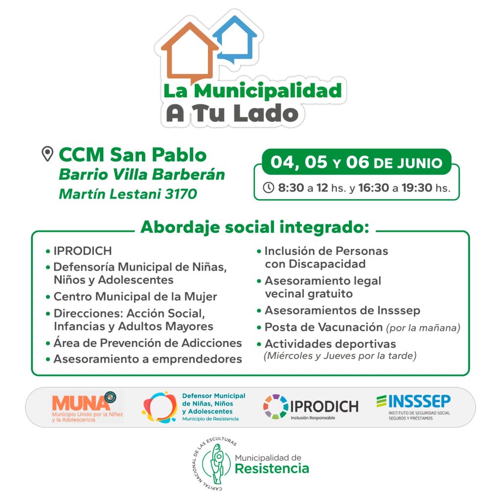 “La municipalidad a tu lado” estará desde este martes 4 en Villa Barberán