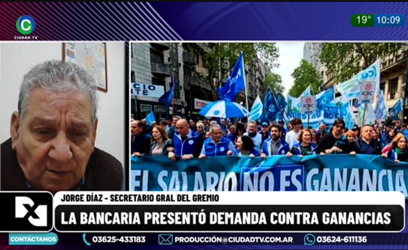 Jorge Díaz, sobre la restitución de Ganancias: “La presentación judicial es porque habrá hasta un 17% de merma para los bancarios” Jorge Díaz, sobre la restitución de Ganancias: “La presentación judicial es porque habrá hasta un 17% de merma para los bancarios”