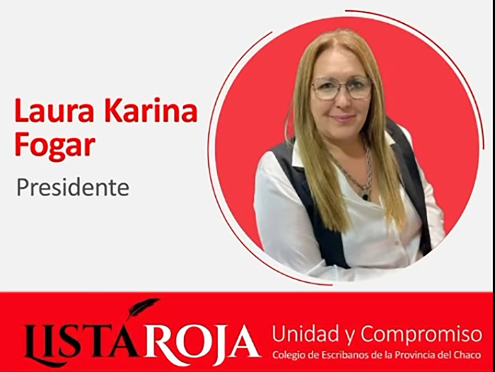 Encabezando la Lista Roja, Laura Fogar es la nueva presidente del Colegio de Escribanos Encabezando la Lista Roja, Laura Fogar es la nueva presidente del Colegio de Escribanos