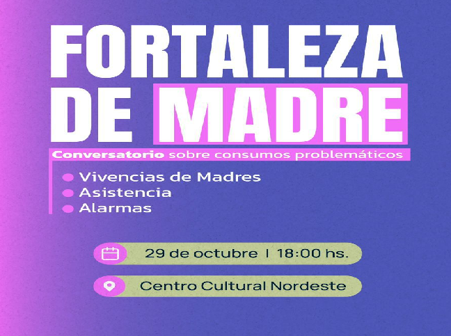 Realizan este martes un conversatorio referido al rol materno en los consumos problemáticos de los hijos Realizan este martes un conversatorio referido al rol materno en los consumos problemáticos de los hijos