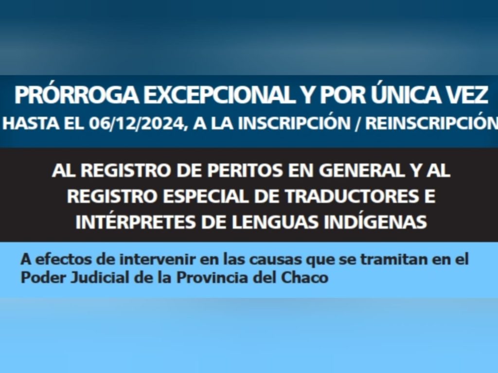 STJ prorroga hasta el 6 de diciembre inscripción en el registro de peritos