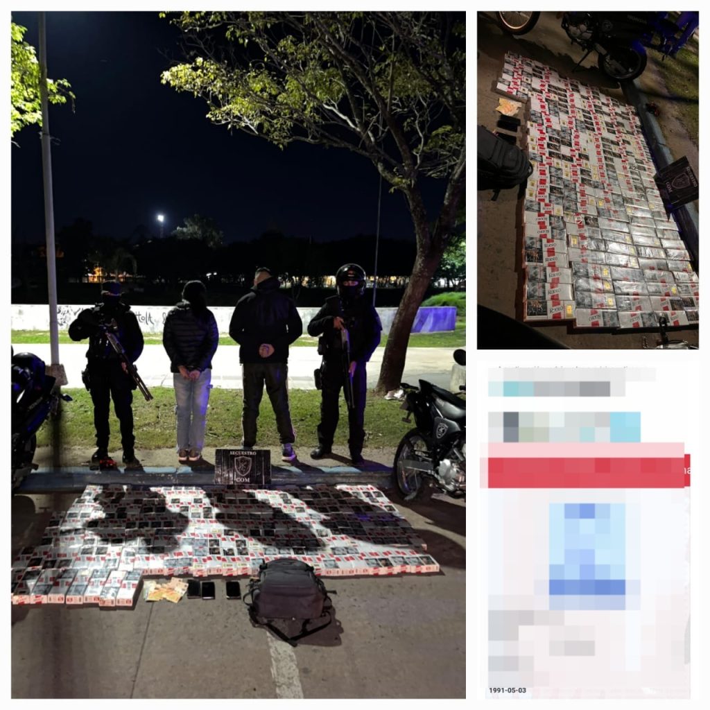 Secuestran 150 cartones de cigarrillos de contrabando y demoran a una pareja