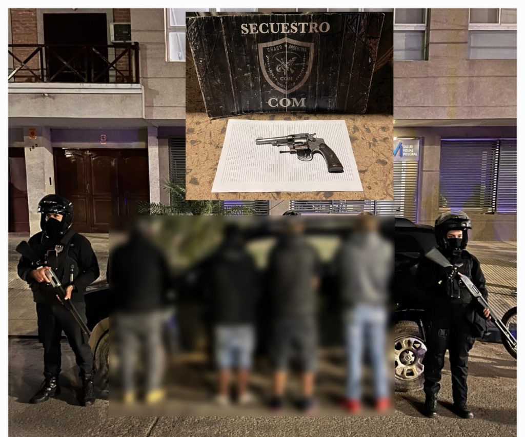 Interceptan a cuatro personas con un arma de fuego en vehículo