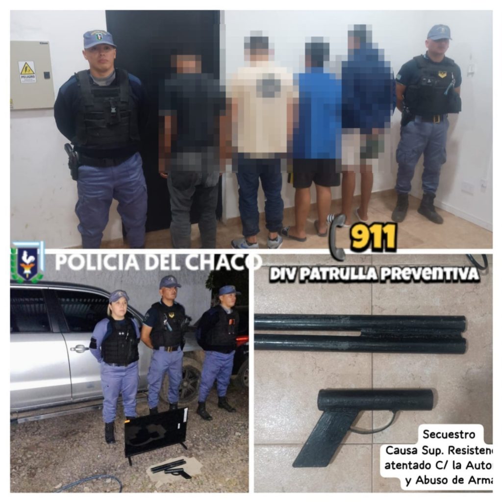 Violenta persecución y tiroteo: cinco detenidos, armas secuestradas y una tumbera incautada