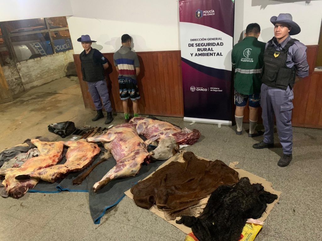 Dos procedimientos con detenidos y carne secuestrada