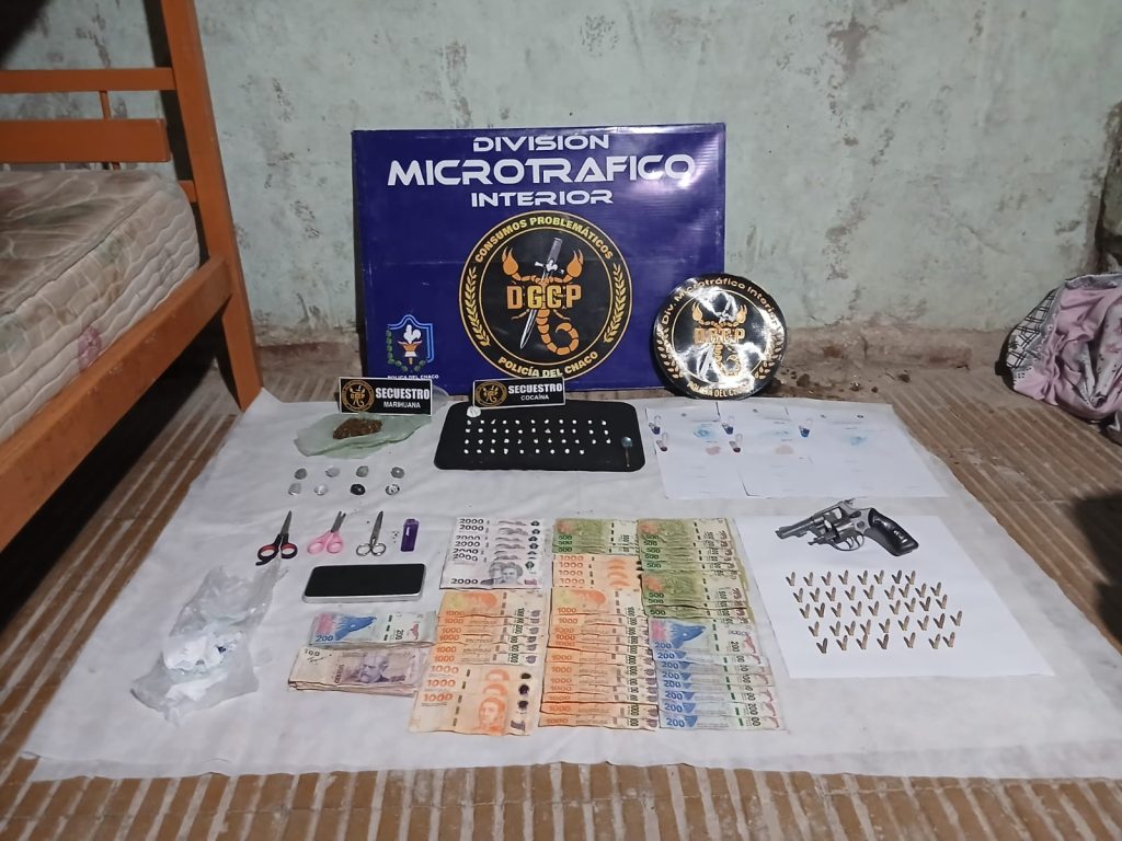 Allanamiento por narcomenudeo en Sáenz Peña: secuestraron drogas, un arma y dinero en efectivo