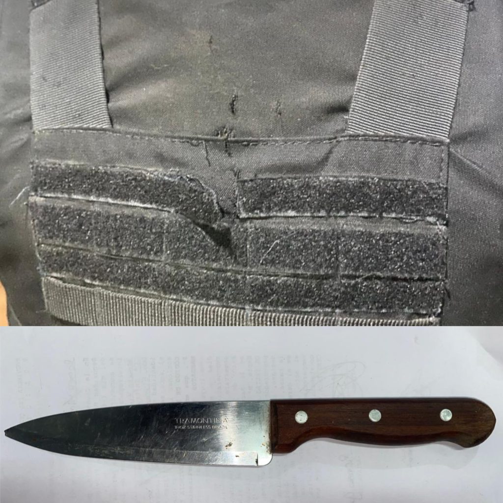 Un hombre que exigía dinero a transeúntes en el barrio Barberán atacó a puñaladas a un policías: lo salvó el chaleco antibalas