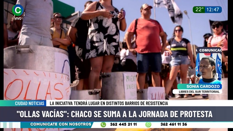 Jornada nacional: “Vamos con ollas vacías porque ya no podemos cubrir las necesidades que tienen estas familias” Jornada nacional: “Vamos con ollas vacías porque ya no podemos cubrir las necesidades que tienen estas familias”