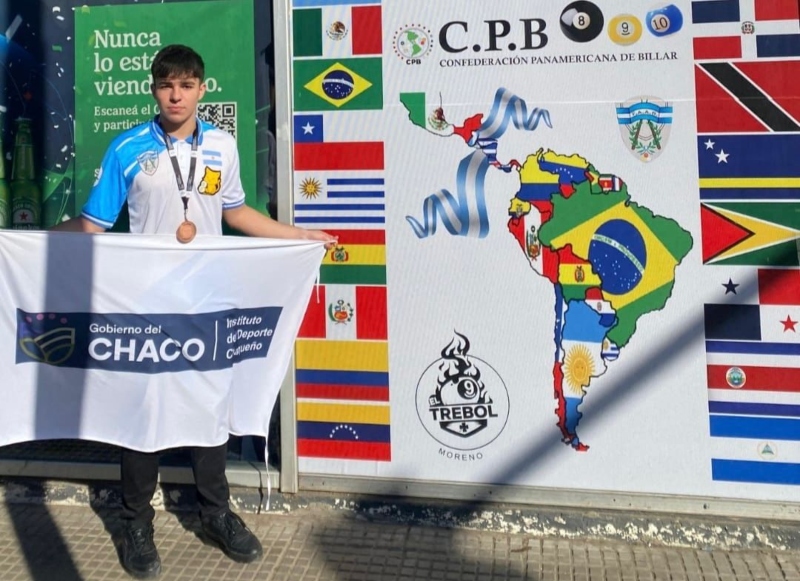 Enzo Gabriel Cáceres de Machagai logró el bronce en el Panamericano de Billar Enzo Gabriel Cáceres de Machagai logró el bronce en el Panamericano de Billar