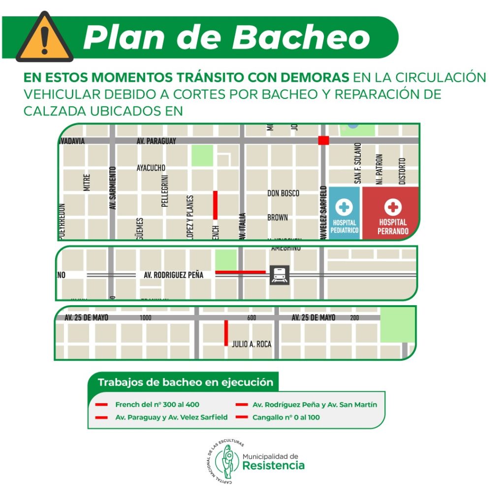 Informaron los lugares donde continúa el Plan de Bacheo 2024 de Resistencia Informaron los lugares donde continúa el Plan de Bacheo 2024 de Resistencia