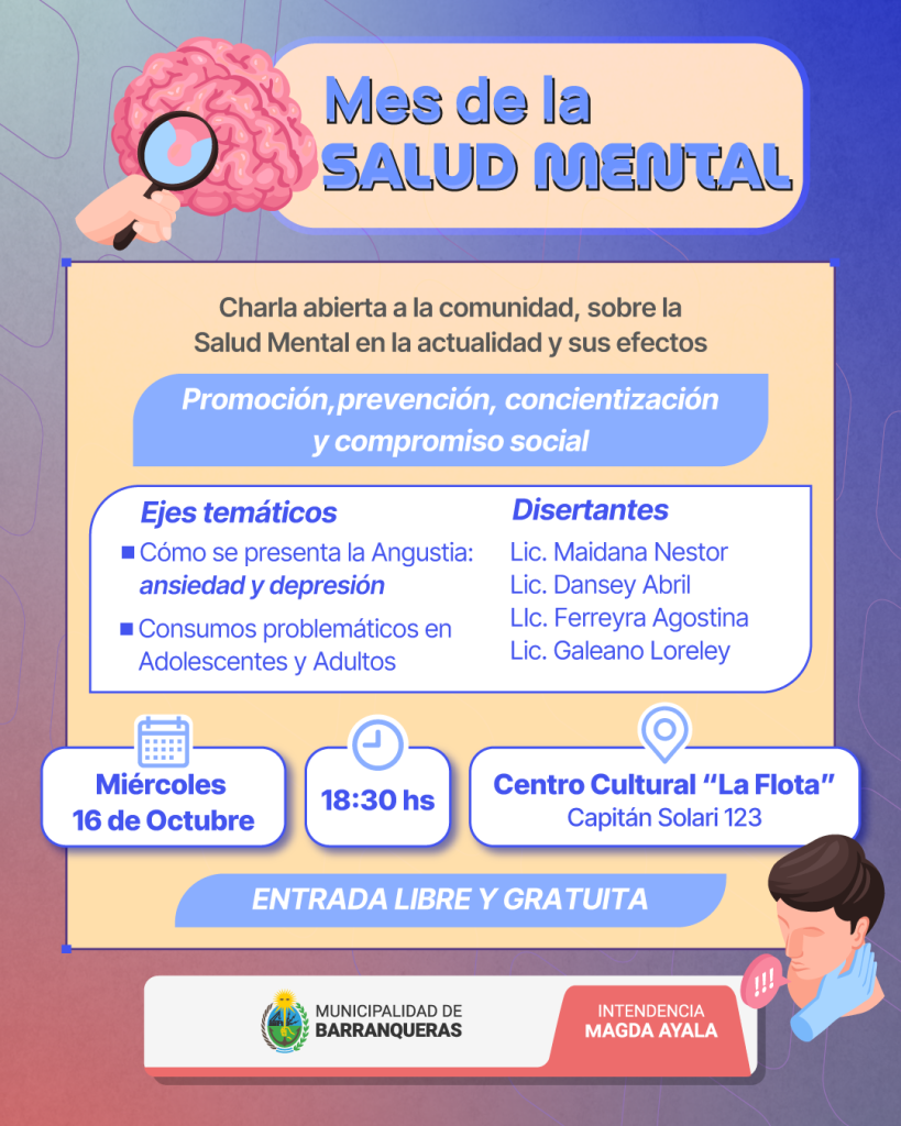 Invitan a una charla sobre Salud Mental en Barranqueras Invitan a una charla sobre Salud Mental en Barranqueras