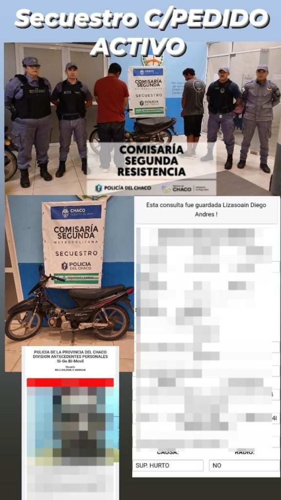 Un sujeto buscado por la Justicia fue atrapado con una moto robada Un sujeto buscado por la Justicia fue atrapado con una moto robada