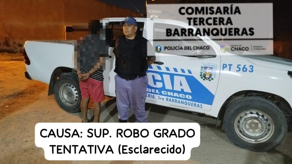 Dos detenidos en Barranqueras: uno por violencia de género y otro por hurto Dos detenidos en Barranqueras: uno por violencia de género y otro por hurto