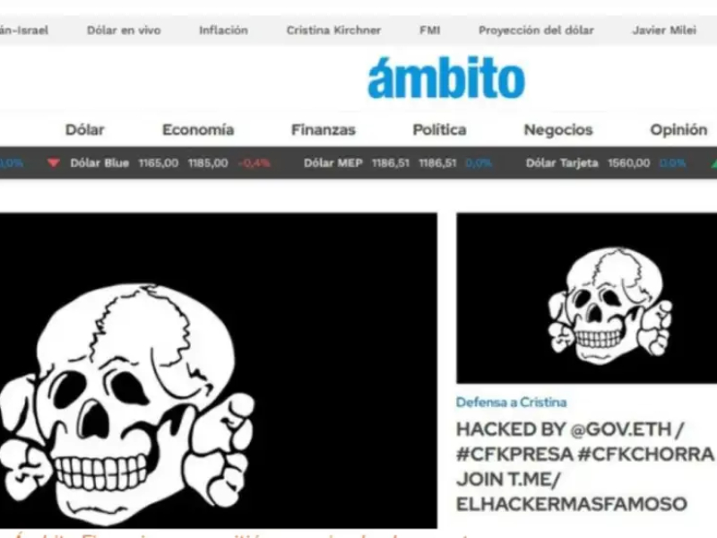 Hackearon la página de Ámbito Financiero: se trata del mismo hacker que atacó Perfil en abril Hackearon la página de Ámbito Financiero: se trata del mismo hacker que atacó Perfil en abril