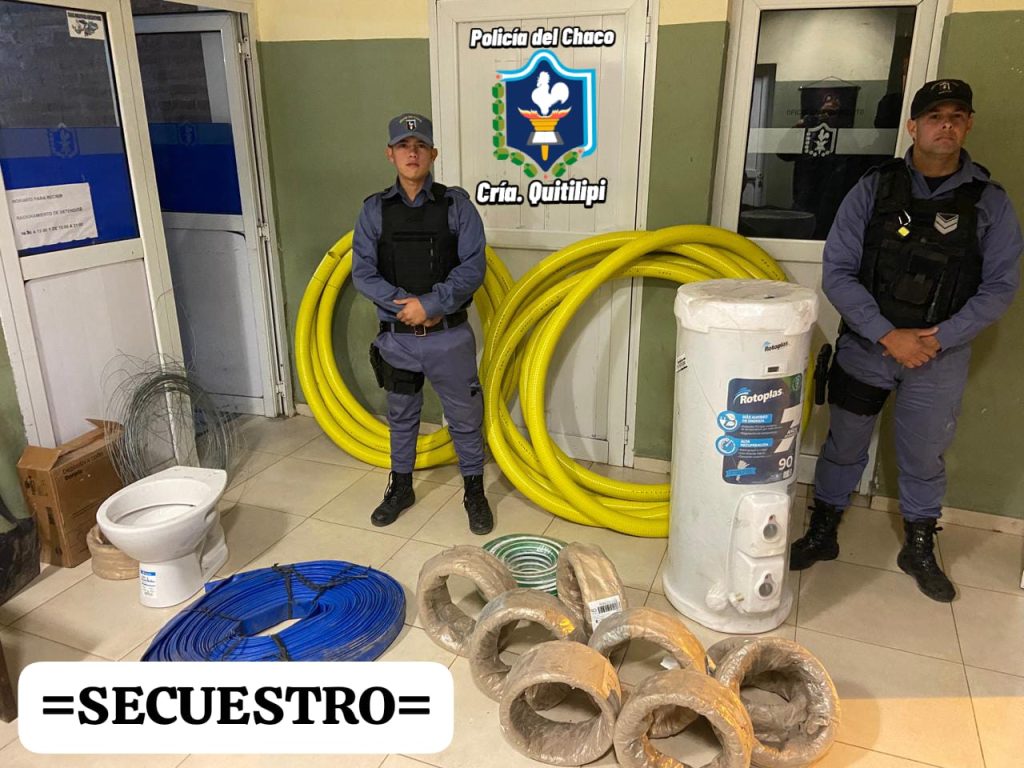Hallaron elementos robados de un local comercial de Quitilipi Hallaron elementos robados de un local comercial de Quitilipi