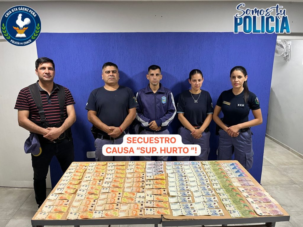 Recuperan más de 500 mil pesos robados a un supermercado de Sáenz Peña Recuperan más de 500 mil pesos robados a un supermercado de Sáenz Peña