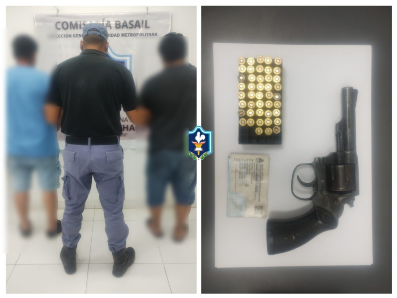Dos hombres quedaron detenidos con un revólver y municiones en Basail Dos hombres quedaron detenidos con un revólver y municiones en Basail