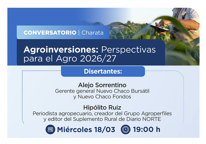 Perspectivas para el agro: Nuevo Chaco Bursátil organiza un encuentro para inversores en Charata Perspectivas para el agro: Nuevo Chaco Bursátil organiza un encuentro para inversores en Charata