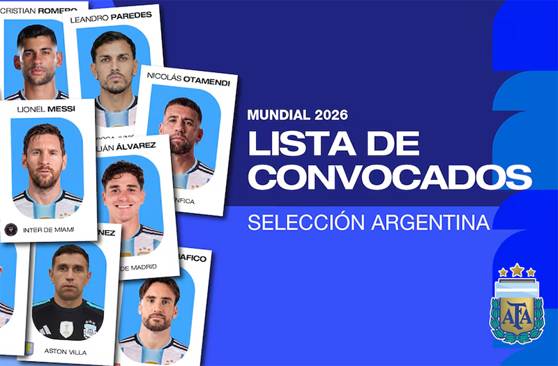 Scaloni dio a conocer la lista de 26 convocados de la selección argentina para el Mundial 2026 Scaloni dio a conocer la lista de 26 convocados de la selección argentina para el Mundial 2026