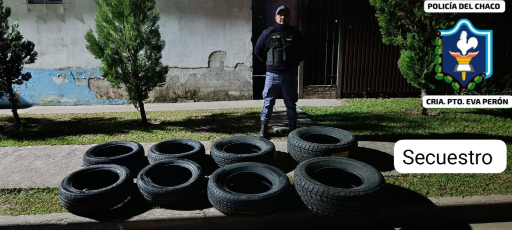 Puerto Eva Perón: agentes incautan neumáticos sin aval aduanero