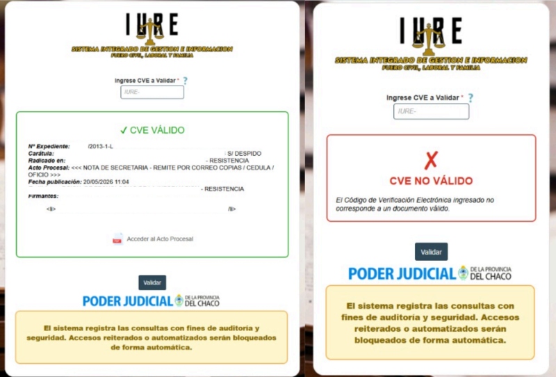 Está en funcionamiento el validador de documentos judiciales Está en funcionamiento el validador de documentos judiciales