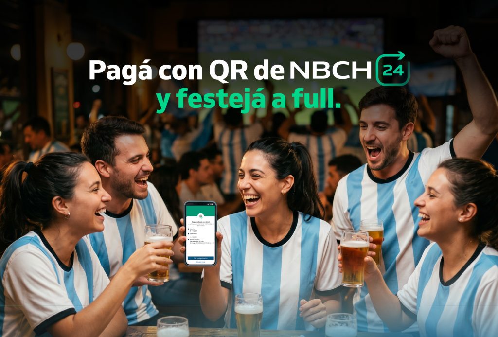 NBCH y Unicobros se juegan con Argentina: 20% de reintegro en pagos con QR desde NBCH24 Online Banking