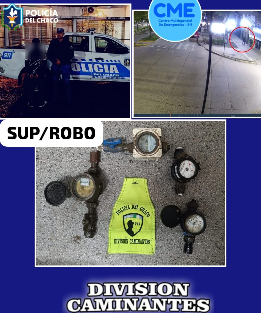 Cámaras de seguridad permitieron atrapar a un presunto ladrón de medidores