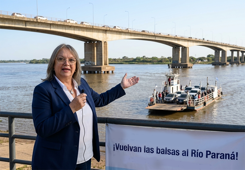 Alicia Azula propone volver al servicio de balsas para el cruce Chaco-Corrientes Alicia Azula propone volver al servicio de balsas para el cruce Chaco-Corrientes