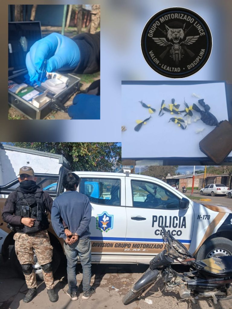 Aprehendieron a un motociclista con envoltorios de cocaína durante un control preventivo