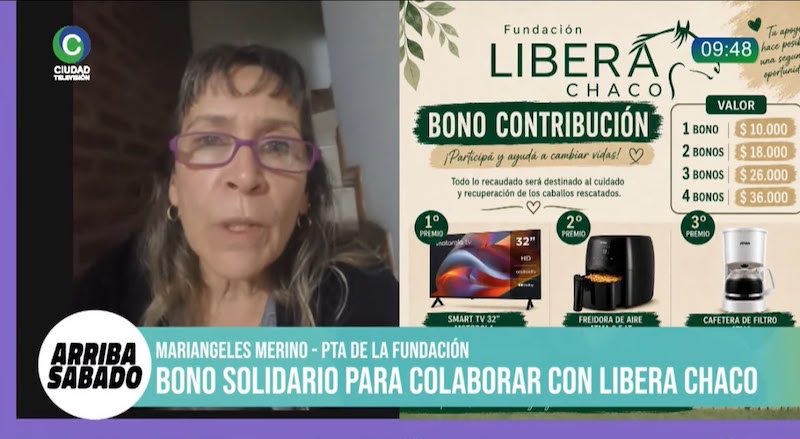 Libera Chaco lanzó dos bonos solidarios para sostener el rescate de caballos: “Esto es una cuestión comunitaria” Libera Chaco lanzó dos bonos solidarios para sostener el rescate de caballos: “Esto es una cuestión comunitaria”