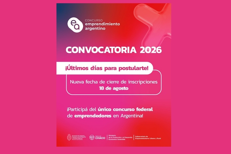 Chaco convoca a emprendedores locales a competir en el concurso Emprendimiento Argentino 2026 Chaco convoca a emprendedores locales a competir en el concurso Emprendimiento Argentino 2026