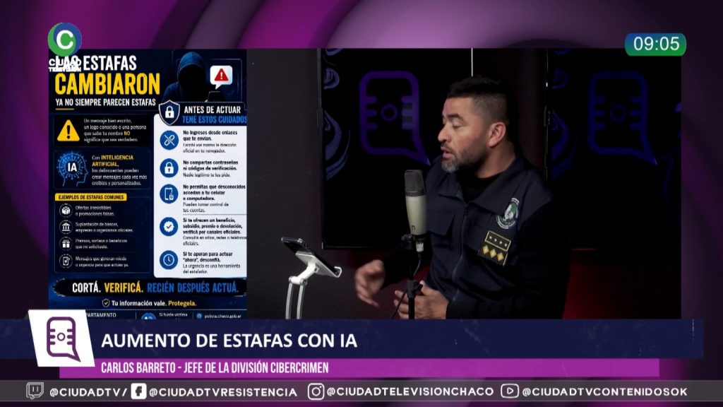 El jefe de Cibercrimen de la Policía del Chaco advirtió sobre el avance de las estafas con IA: “El hackeo de Whatsapp es la más frecuente”
