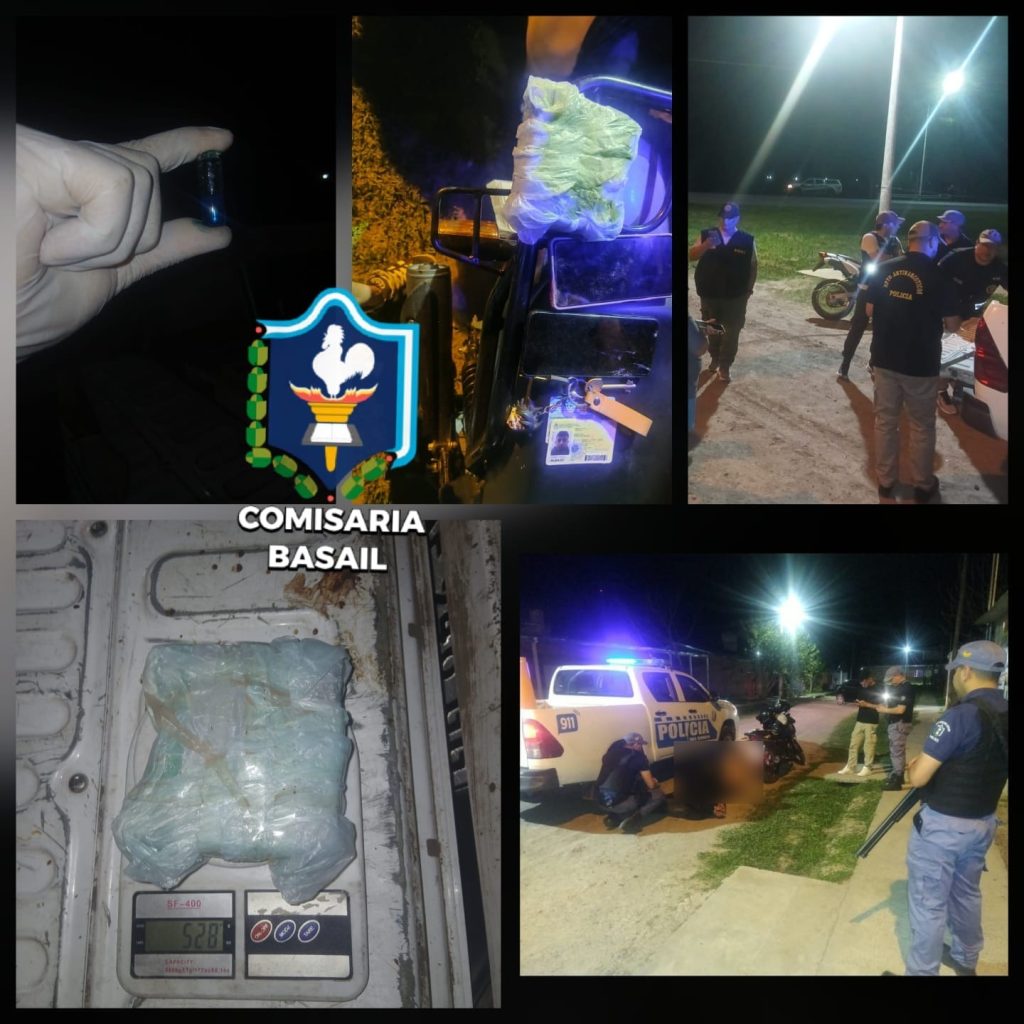 Dos jóvenes detenidos con más de medio kilo de cocaína sobre ruta 11