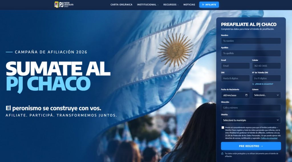 El PJ Chaco renovó su sitio web y habilitó la preafiliación digital